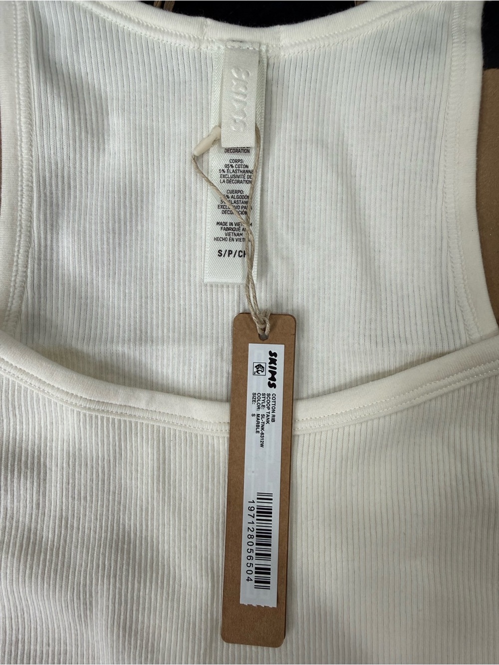 SKIMS White Ribbed Tank Top - Picture 2 of 5